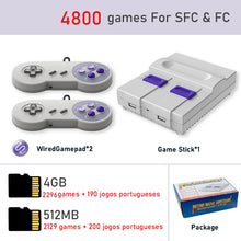 Carregar imagem no visualizador da galeria, Super Nintendo Retro com 4800 de Snes e Nes + 2 controles sem fio