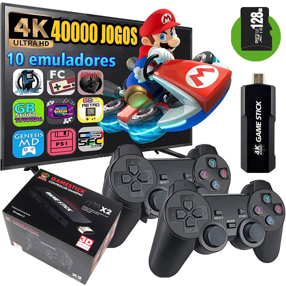 CARTÃO DE MEMÓRIA COM JOGOS RETRO PARA GAME STICK 4K - 10 MIL JOGOS (GAME  STICK 4K)