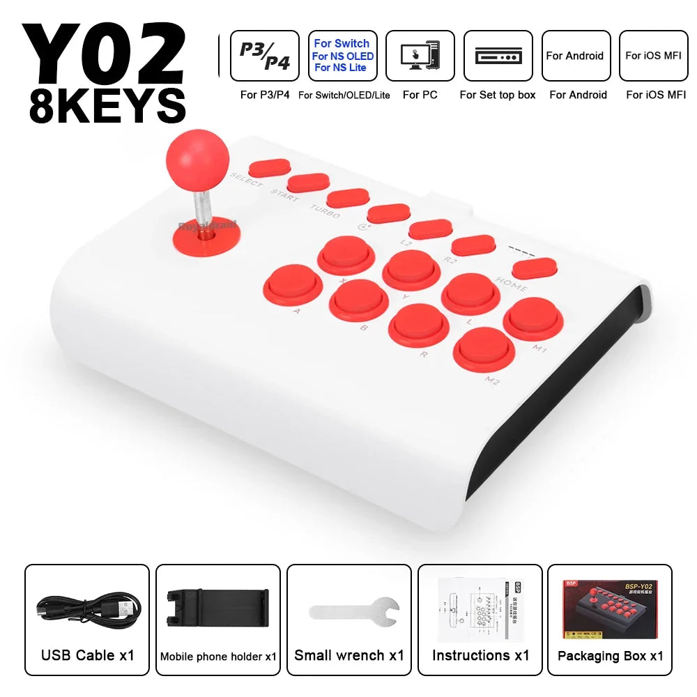 Controle Arcade Joystick para PS4/PS3/Xbox One/Switch OLED/Android/iOS Sem Fio