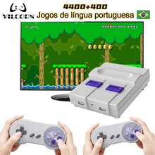 Carregar imagem no visualizador da galeria, Super Nintendo Retro com 4800 de Snes e Nes + 2 controles sem fio
