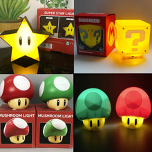 Carregar imagem no visualizador da galeria, Luminaria Gamer Retrô Mario Mushroom, Estrela e Bloco de interrogação
